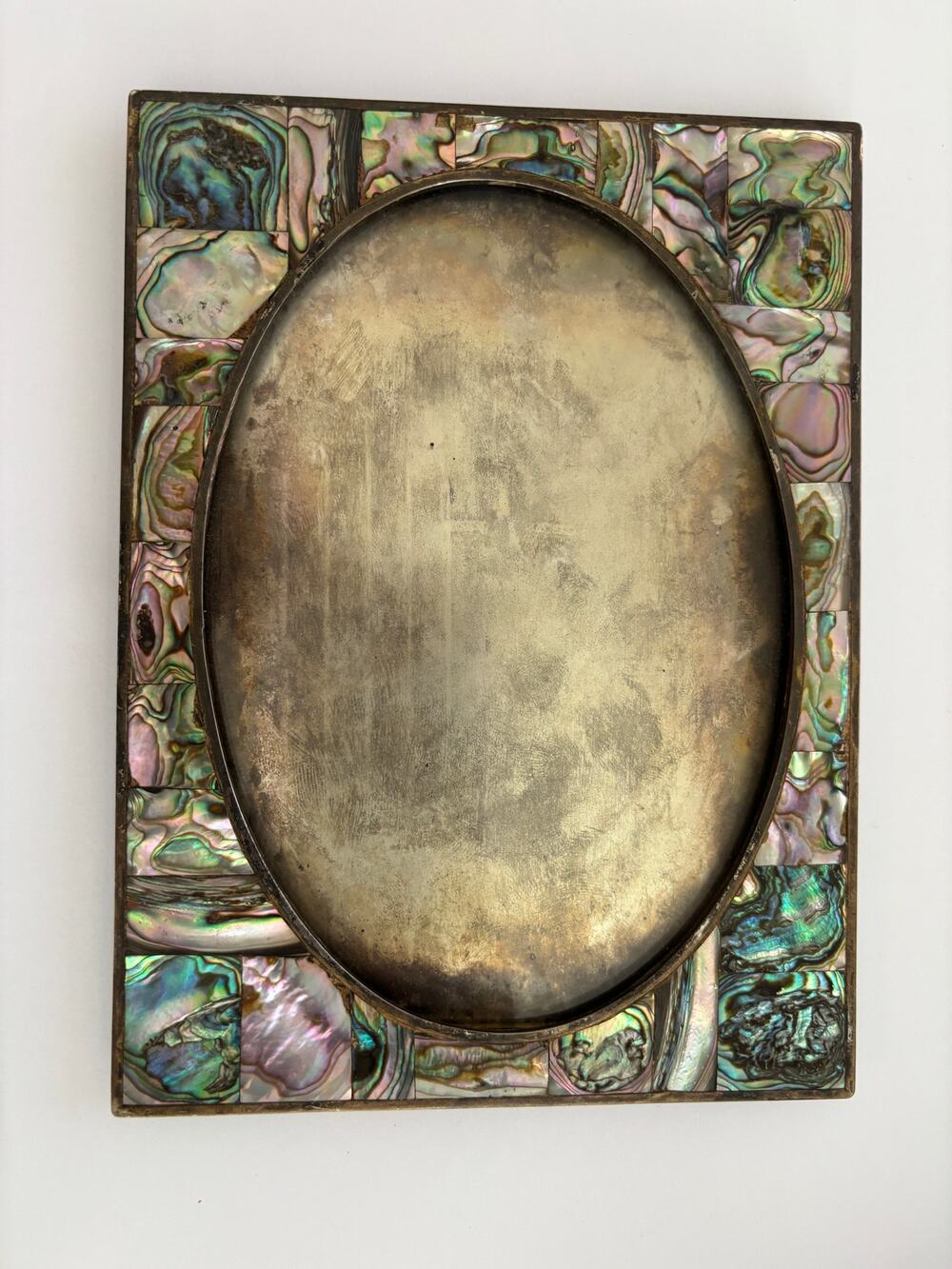 Vintage / Antique Abalone Shell Picture Frame Large 7" x 5"